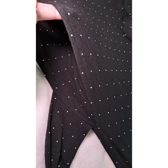 Latched Mama Nursing A-Line Tie Back Midi Dress Black White Polka Dot Size XS - Picture 6 of 10